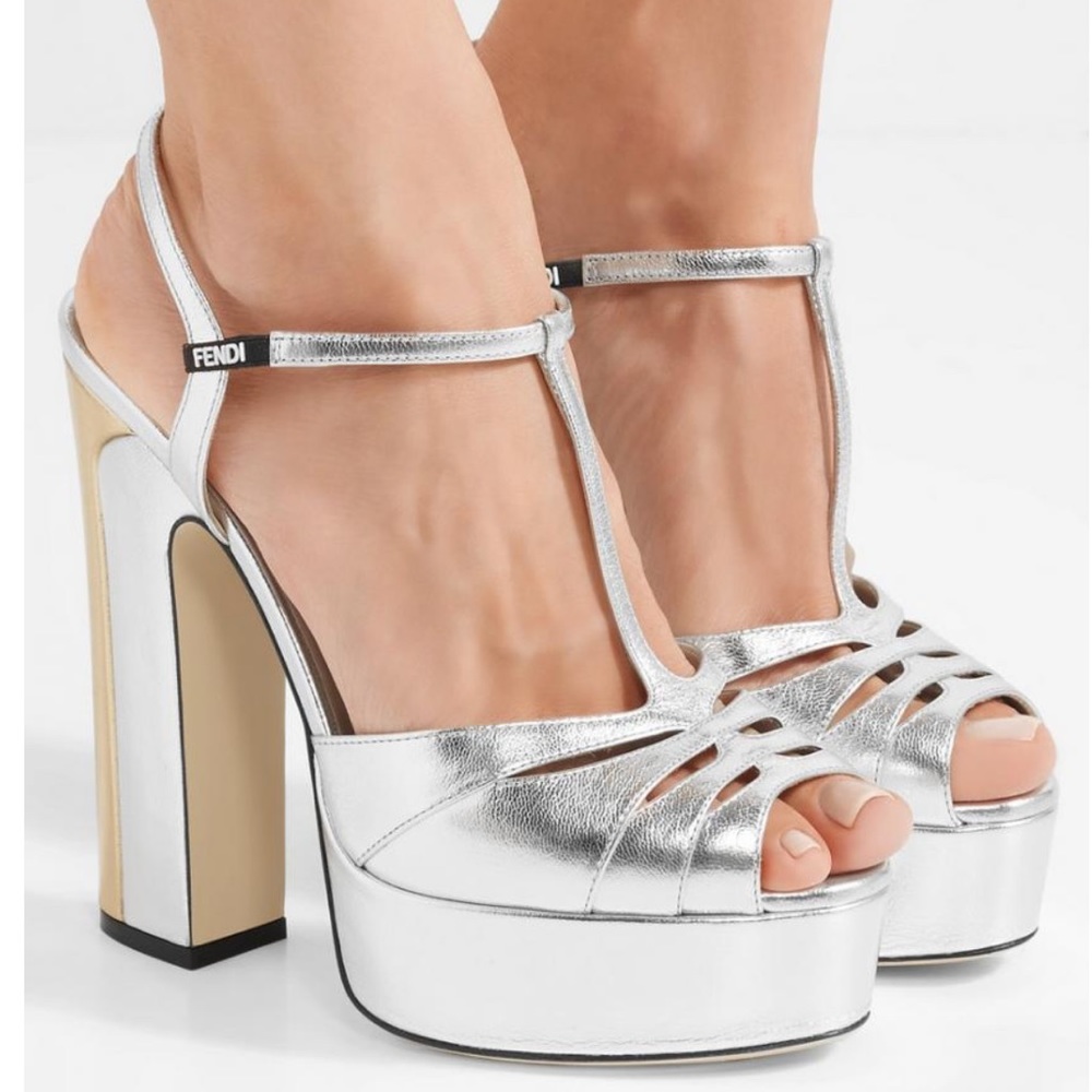 FENDI SILVER PLATFORMS